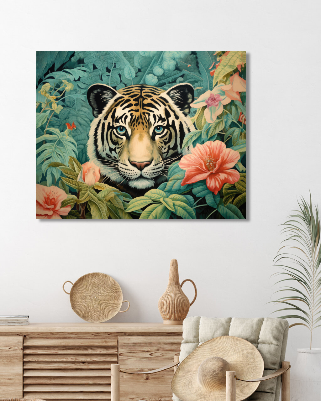 Obrazy na stěnu - Tygr v džungli Rozměr: 40x50 cm, Rámování: vypnuté plátno na rám