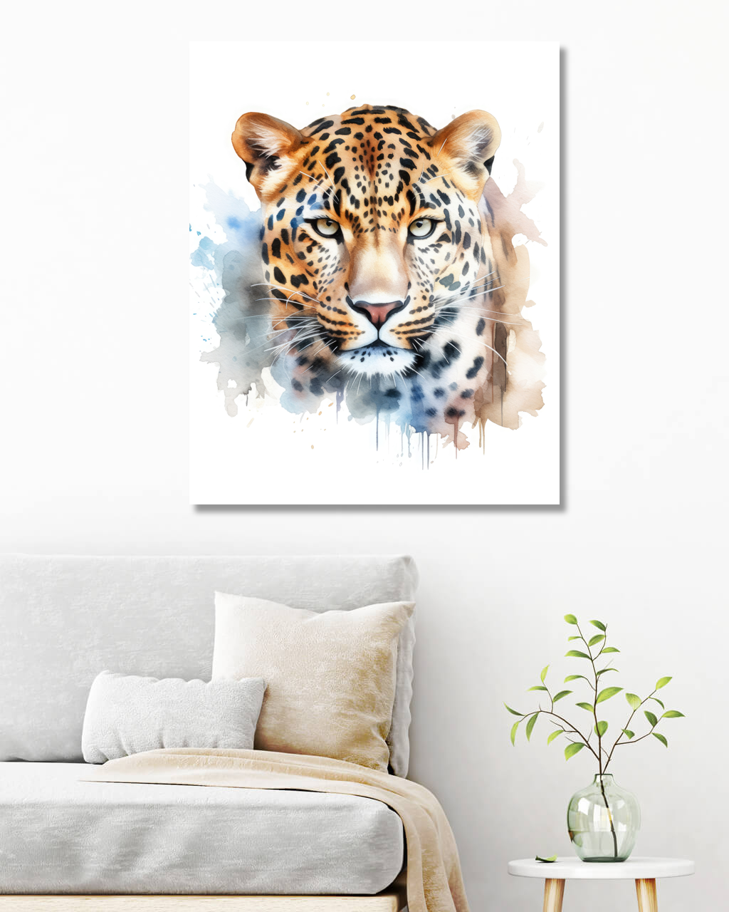 Obrazy na stěnu - upřený pohled leoparda Rozměr: 40x50 cm, Rámování: vypnuté plátno na rám