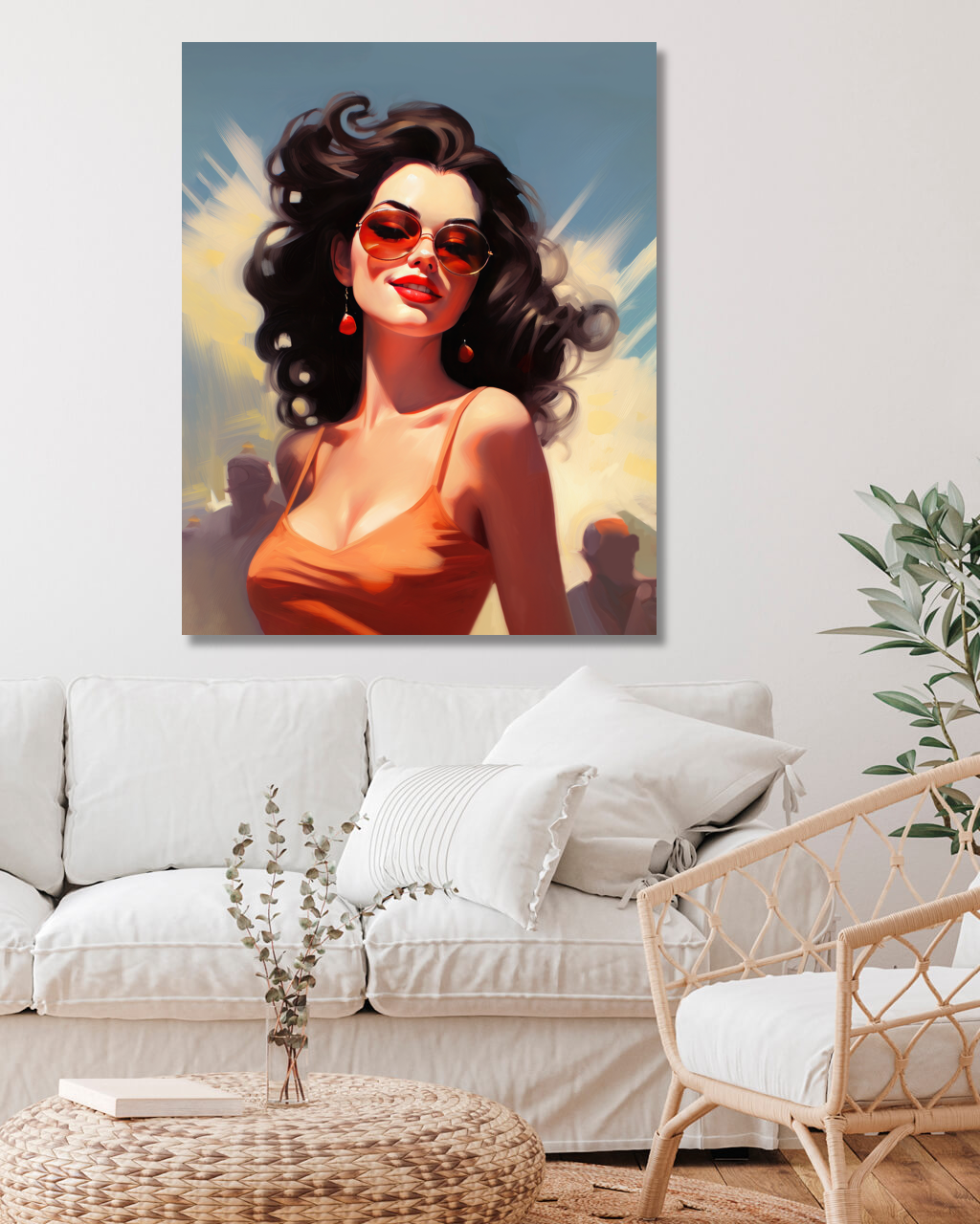 Obrazy na stěnu - Veselá dívka Rozměr: 40x50 cm, Rámování: vypnuté plátno na rám