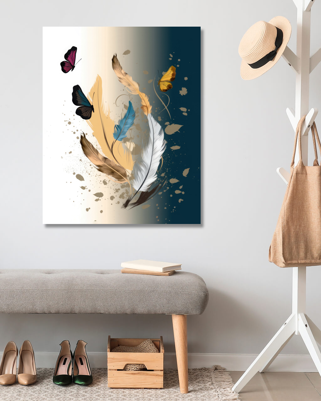 Obrazy na stěnu - Pírka Rozměr: 40x50 cm, Rámování: vypnuté plátno na rám