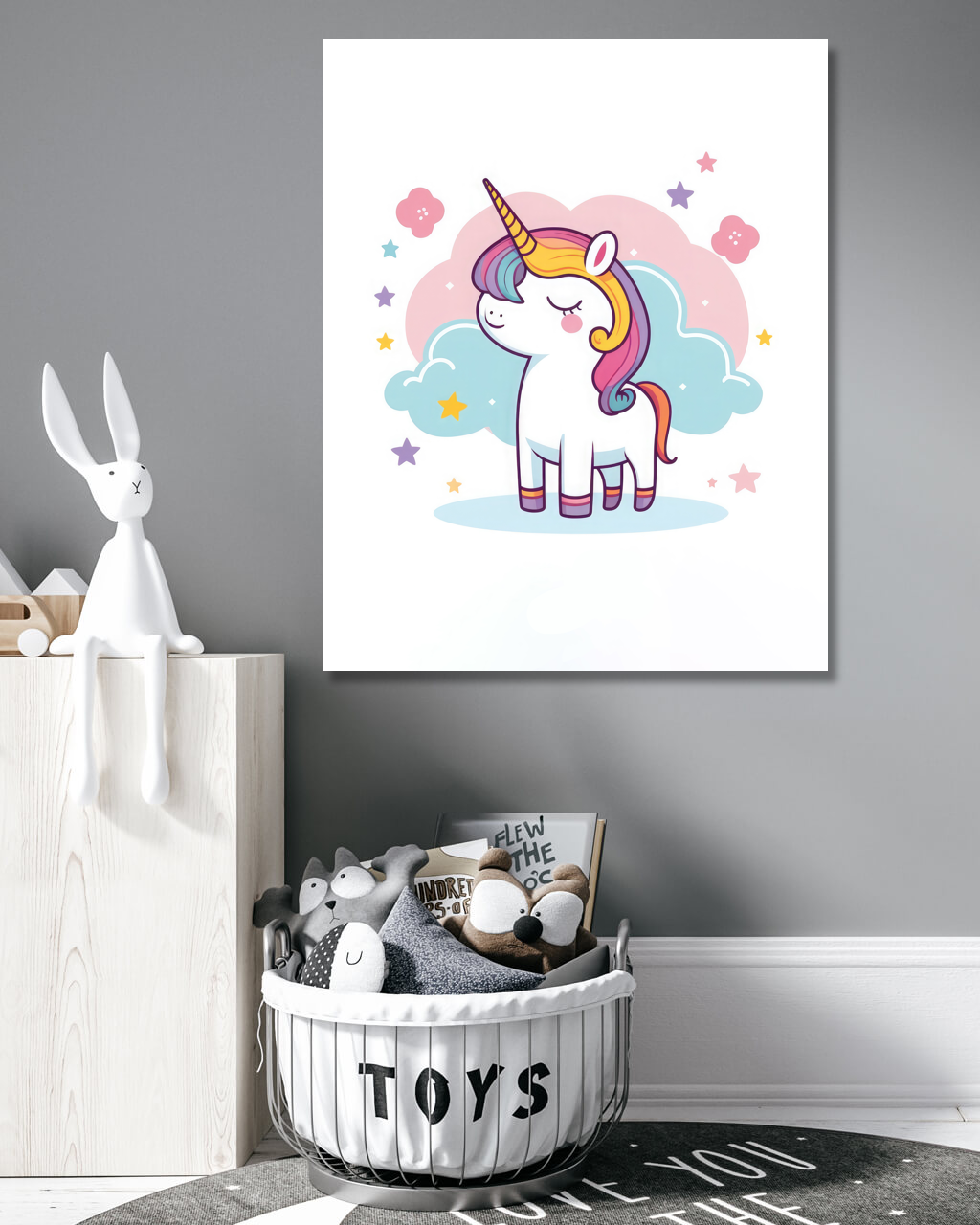 Obrazy na stěnu - Malý jednorožec Rozměr: 40x50 cm, Rámování: vypnuté plátno na rám