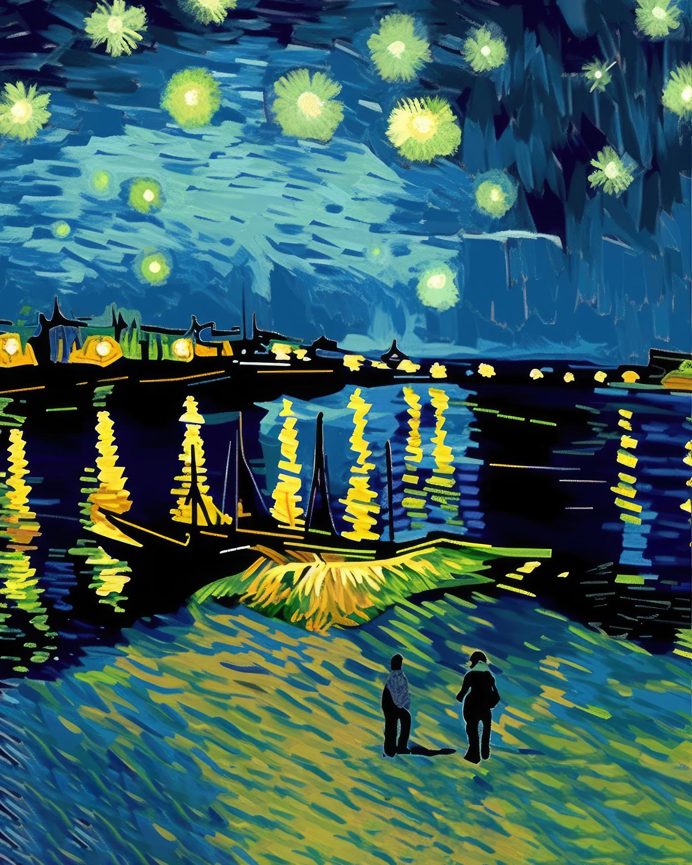 Obrazy na stěnu - Noční obloha nad přístavem Rozměr: 40x50 cm, Rámování: vypnuté plátno na rám