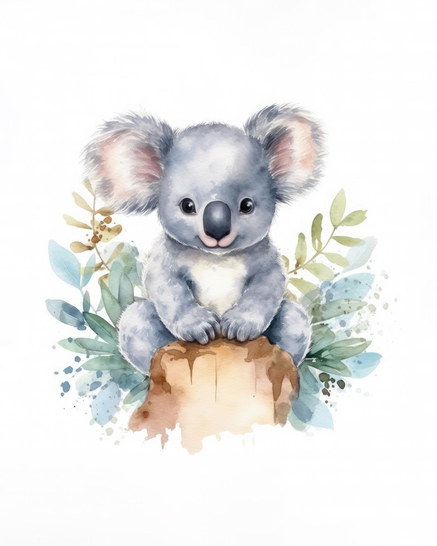 Obrazy na stěnu - Veselá koala Rozměr: 40x50 cm, Rámování: vypnuté plátno na rám