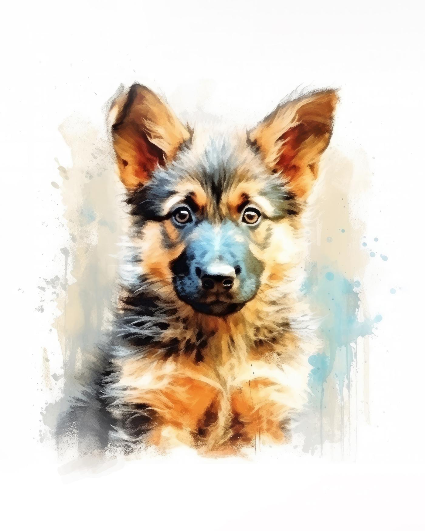 Obrazy na stěnu - Roztomilé štěně německého ovčáka Rozměr: 40x50 cm, Rámování: vypnuté plátno na rám
