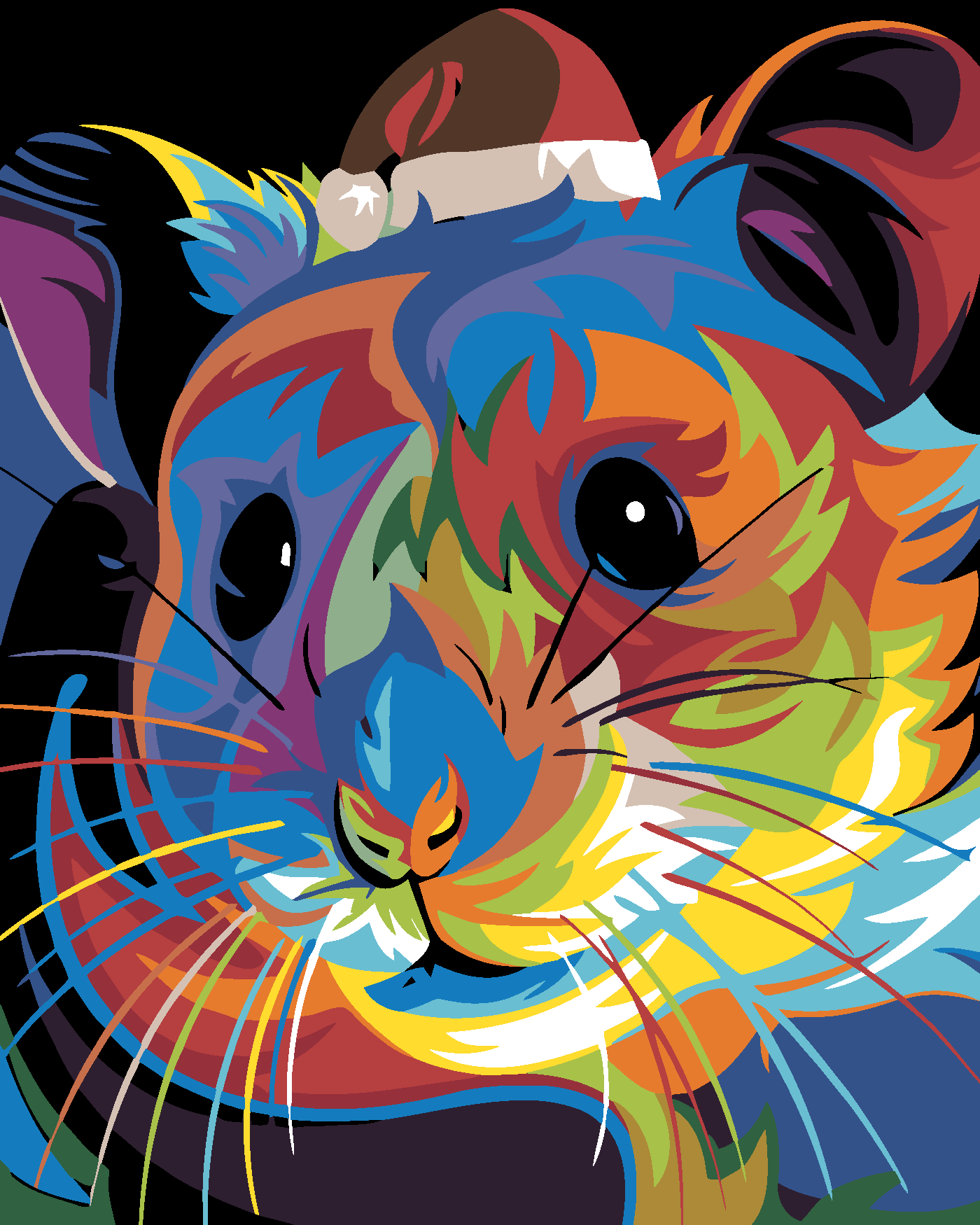 Malování podle čísel - BAREVNÝ KŘEČEK Rozměr: 40x50 cm, Rámování: vypnuté plátno na rám