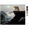 Malování podle čísel - PUMA NA SKÁLE, ŘEKÁ V ÚDOLÍ A MĚSÍC (D. RUSTY RUST)