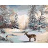 Malování podle čísel - JELEN A ZIMNÍ LES (D. RUSTY RUST)