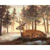 Malování podle čísel - LEŽÍCÍ JELEN A ZIMNÍ KRAJINA (D. RUSTY RUST)