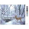 Malování podle čísel - JELEN, ŘEKA A MOST V ZIMĚ (D. RUSTY RUST)