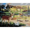 Malování podle čísel - LAŇ A SRNA U JEZÍRKA (D. RUSTY RUST)