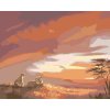 Malování podle čísel - LEV A LVICE PŘI ZÁPADU SLUNCE (D. RUSTY RUST)