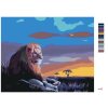 Malování podle čísel - OSAMĚLÝ LEV PŘI ZÁPADU SLUNCE (D. RUSTY RUST)