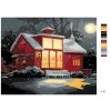 Malování podle čísel - ČERVENÝ DŮM S VELKÝMI OKNY V ZIMĚ (D. RUSTY RUST)