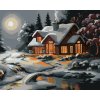 Malování podle čísel - ZASNĚŽENÝ DŮM PO SOUMRAKU (D. RUSTY RUST)