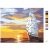 Malování podle čísel - ZÁPAD SLUNCE A PLACHETNICE NA MOŘI (D. RUSTY RUST)