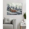 Malování podle čísel - ZASNĚŽENÉ STROMY, ŘEKA A CHATA V ZIMĚ (D. RUSTY RUST)