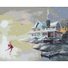 Malování podle čísel - KRASOBRUSLAŘKA NA LEDĚ U MOLA A MODRÝ DŮM (D. RUSTY RUST)