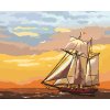 Malování podle čísel - PLACHETNICE V ZÁPADU SLUNCE (D. RUSTY RUST)