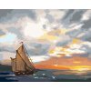 Malování podle čísel - PLACHETNICE NA MOŘI A ZÁPAD SLUNCE (D. RUSTY RUST)
