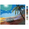 Malování podle čísel - LOĎKA U POBŘEŽÍ A PALMA (D. RUSTY RUST)