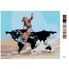 Malování podle čísel - KOVBOJ A BÝK JAKO MAPA SVĚTA (D. RUSTY RUST)