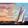 Malování podle čísel - PLACHETNICE A BAREVNÝ ZÁPAD SLUNCE (D. RUSTY RUST)