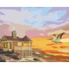 Malování podle čísel - PELIKÁN, DŮM U MOŘE A ZÁPAD SLUNCE (D. RUSTY RUST)