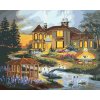 Malování podle čísel - LABUTĚ, ALTÁN A FONTÁNA U DOMU (D. RUSTY RUST)