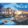 Malování podle čísel - LABUTĚ, ALTÁN U DOMU A ZÁPAD SLUNCE (D. RUSTY RUST)
