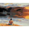 Malování podle čísel - MUŽ A ZÁPAD SLUNCE U VODY (D. RUSTY RUST)