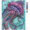 Malování podle čísel - MEDÚZA NA ZELENÉM POZADÍ