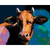 Malování podle čísel - BAREVNÁ KRÁVA S TMAVÝM POZADÍM