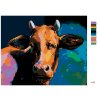 Malování podle čísel - BAREVNÁ KRÁVA S TMAVÝM POZADÍM