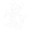 Malování podle čísel - MICKEY MOUSE NA BÍLÉM POZADÍ