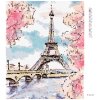 Diamantové malování - EIFFELOVA VĚŽ A RŮŽOVĚ KVETOUCÍ STROMY
