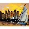 Diamantové malování - PLACHETNICE, MRAKODRAPY A ZÁPAD SLUNCE (D. RUSTY RUST)