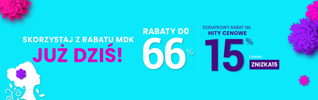 Rabaty do 66 % + extra rabat 15 %
