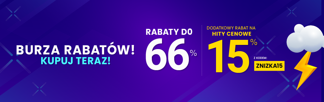 Rabaty do 66 % + extra rabat 15 %