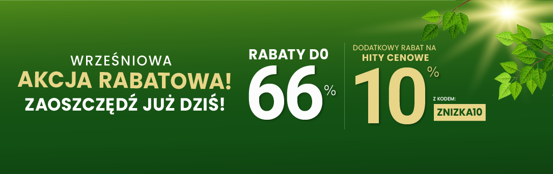 Rabaty do 66 % + extra rabat 10 %