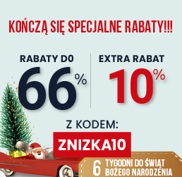 Rabaty do 66 % + extra rabat 10 %