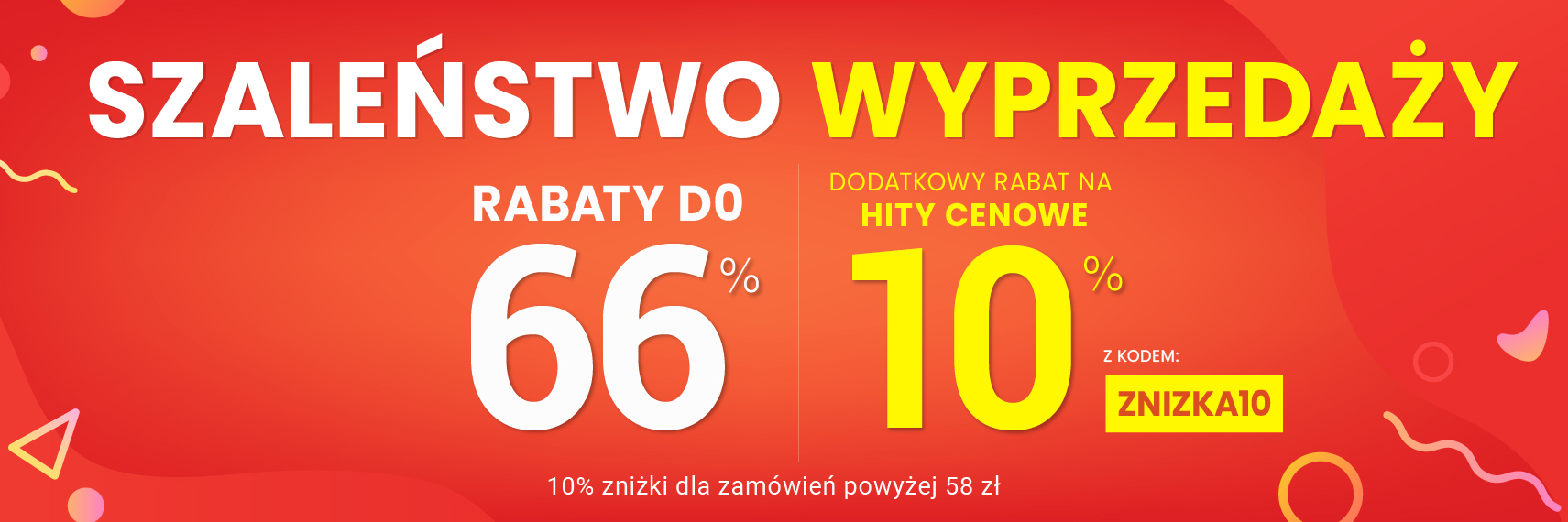 Rabaty do 66 % + extra rabat 10 %