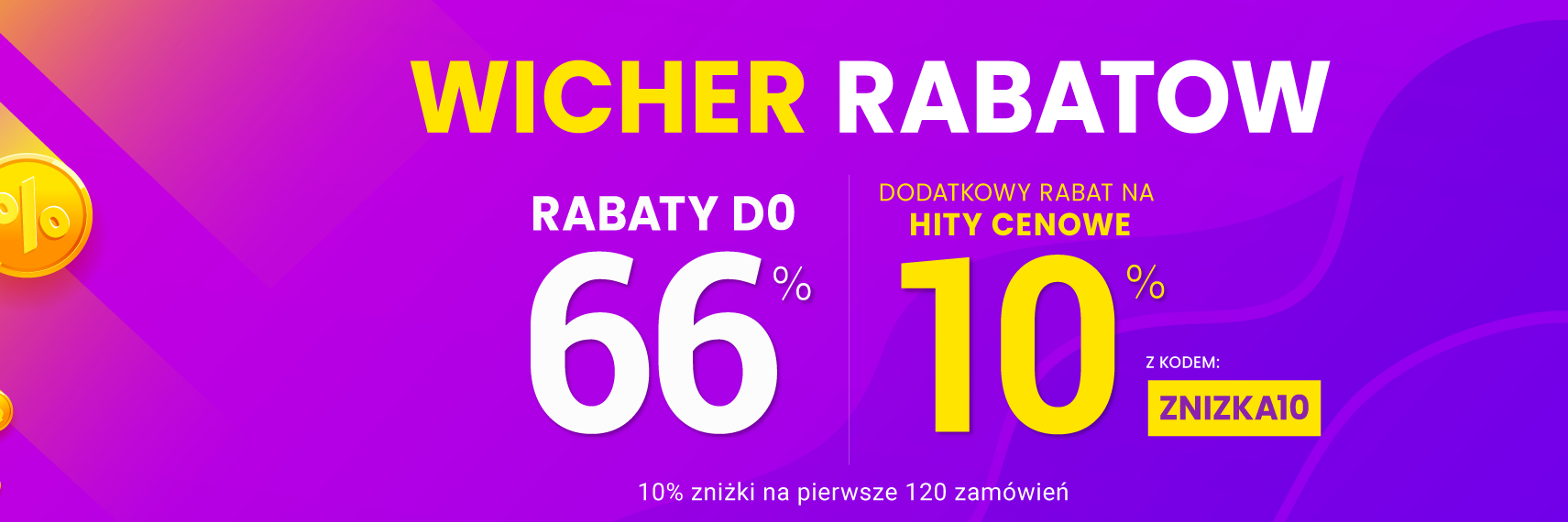 Rabaty do 66 % + extra rabat 10 %