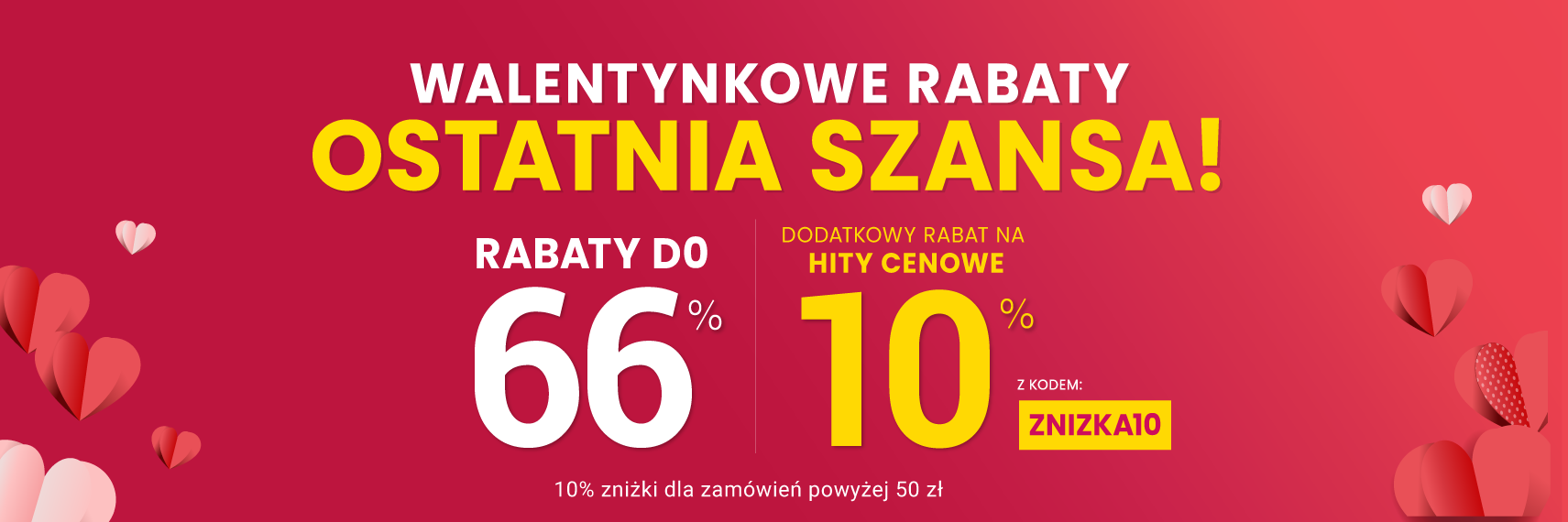 Rabaty do 66 % + extra rabat 10 %