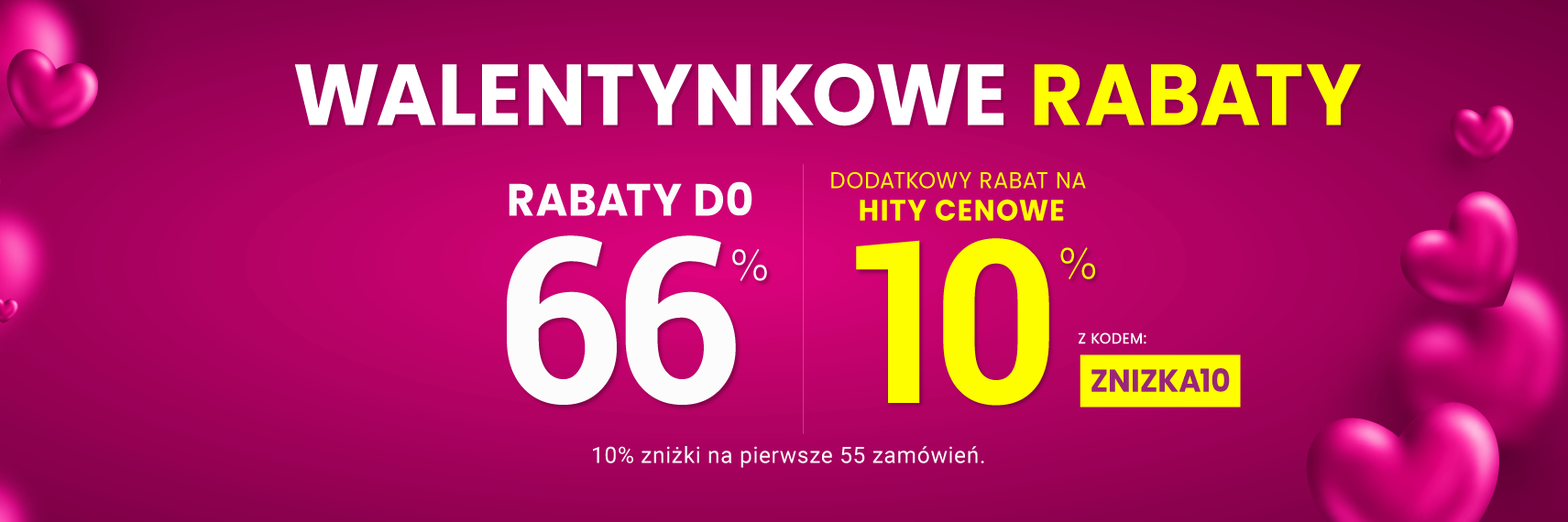 Rabaty do 66 % + extra rabat 10 %