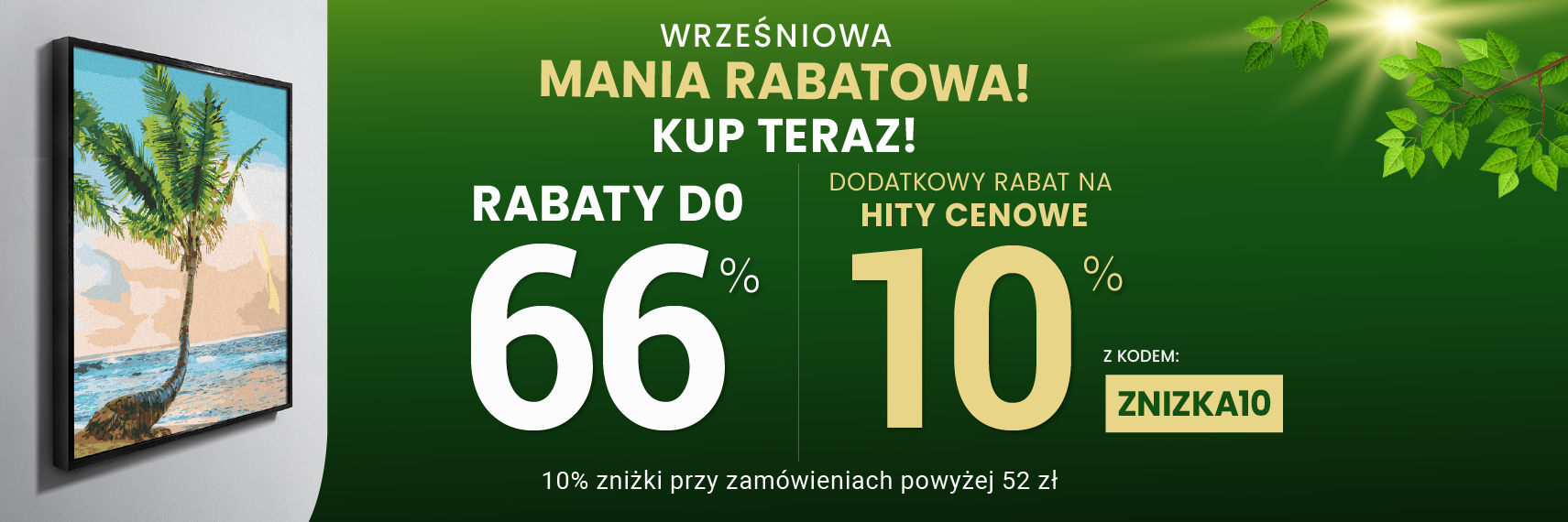 Rabaty do 66 % + extra rabat 10 %