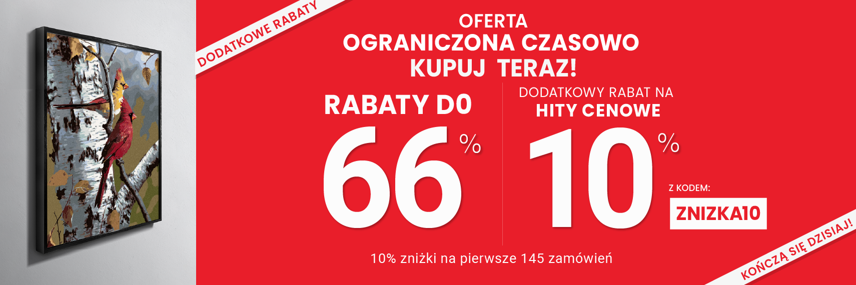 Rabaty do 66 % + extra rabat 10 %