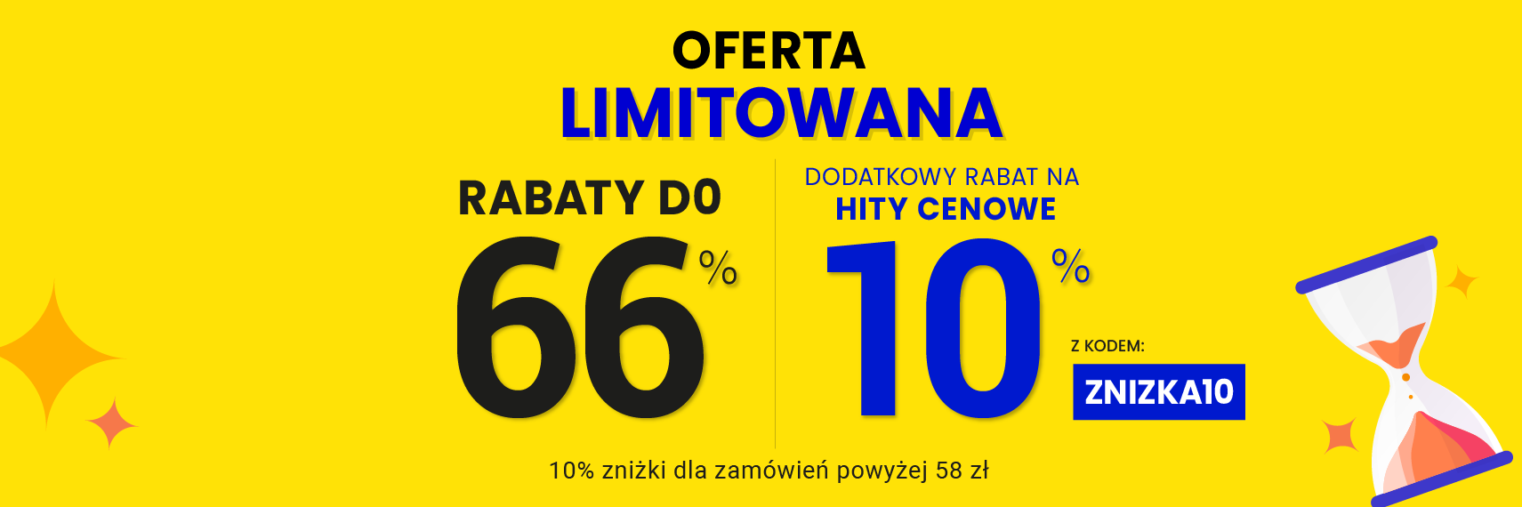 Rabaty do 66 % + extra rabat 10 %