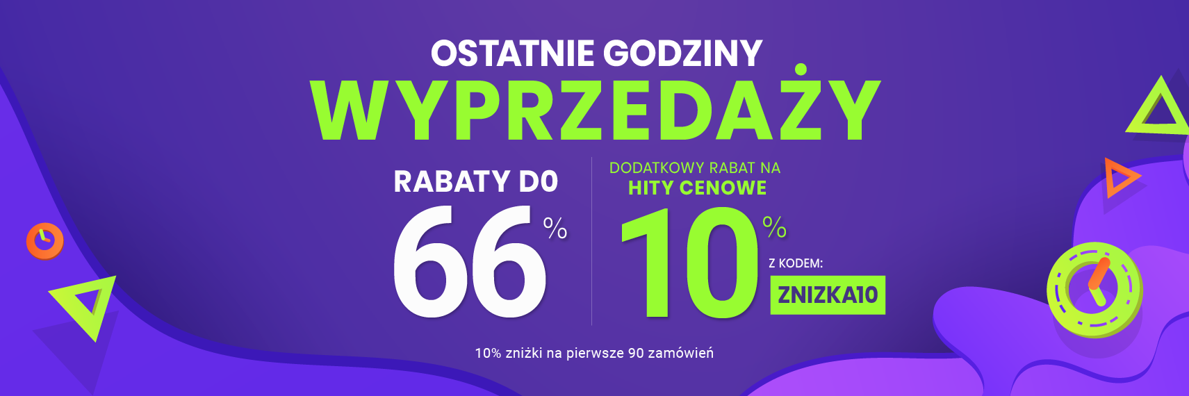 Rabaty do 66 % + extra rabat 10 %