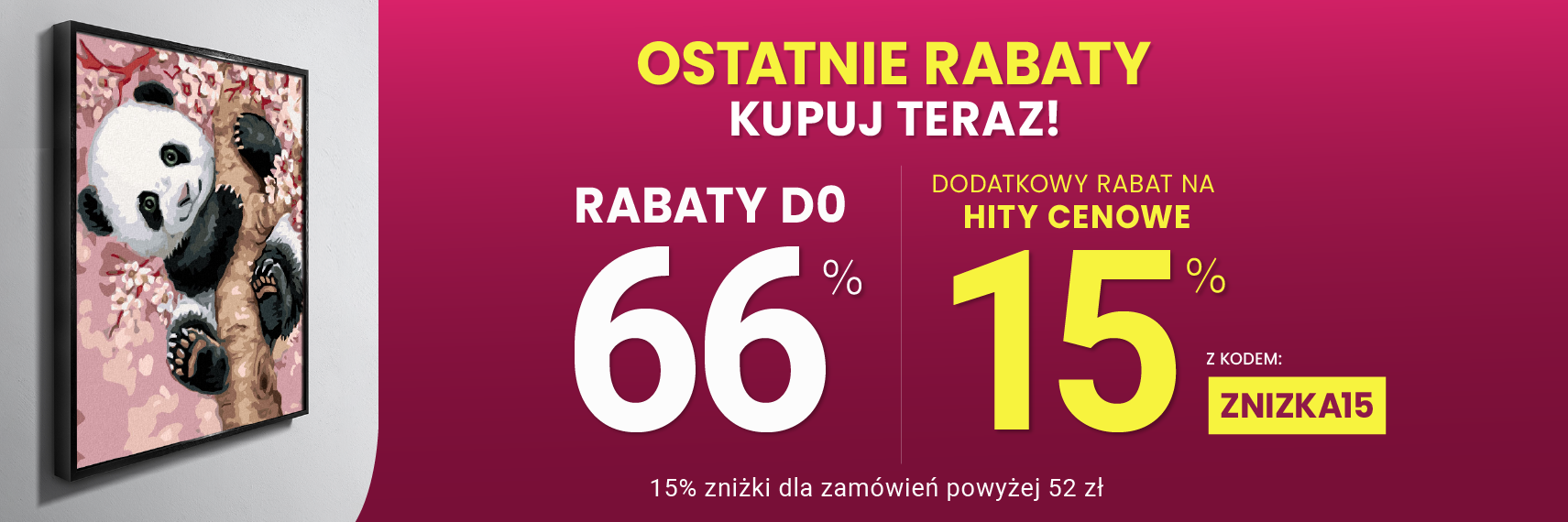Rabaty do 66 % + extra rabat 15 %