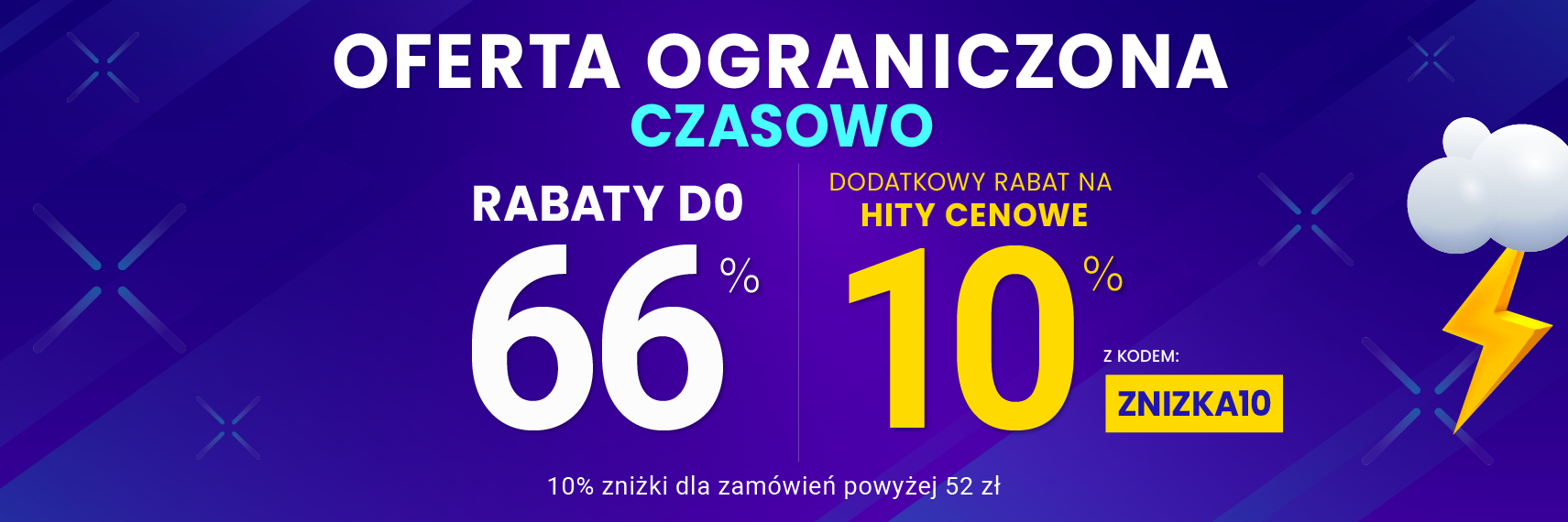Rabaty do 66 % + extra rabat 10 %